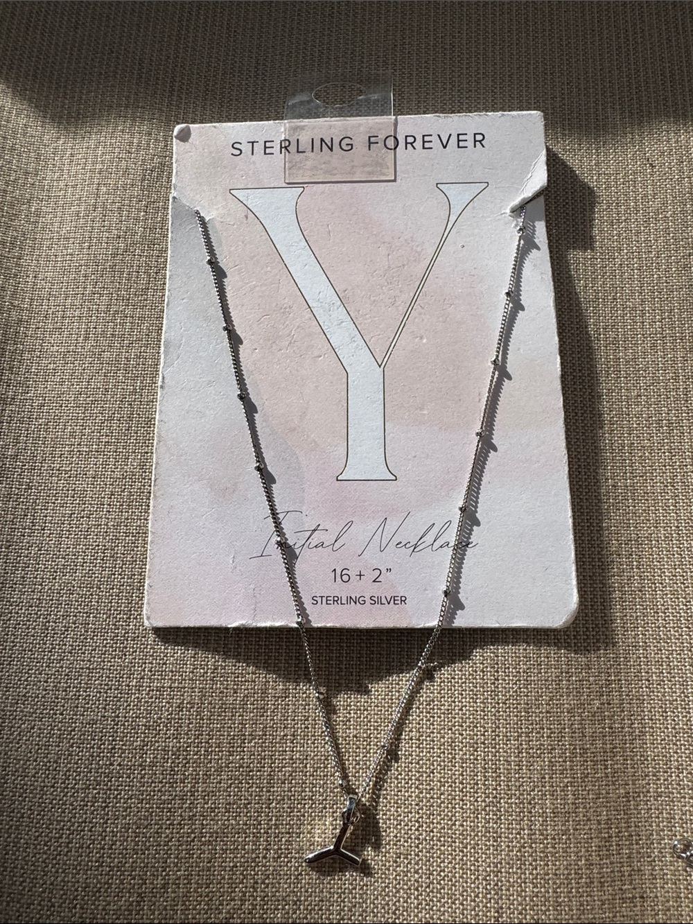 Sterling Forever Y Initial Necklace in Silver